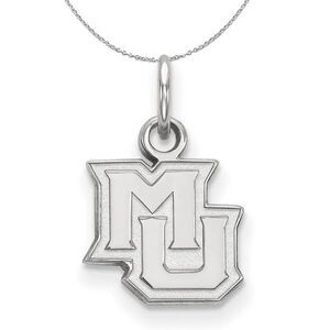 Sterling Silver Marquette U XS (Tiny) Pendant Necklace - 24 Inch